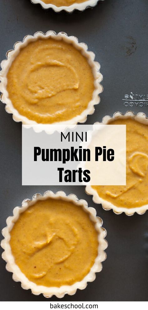 This recipe for mini pumpkin pie tarts starts with an all-butter pie crust and they are baked in small tart pans with removable bottoms. The filling is just like pumpkin pie filling, making this the perfect dessert for Thanksgiving and Fall. Pumpkin Pie Tarts Recipe, Pumpkin Tarts Easy, Pumpkin Pie Tarts Mini, Pumpkin Pie Tart, Pumpkin Tarts Recipe Easy, Pumpkin Tarts Mini, Pumpkin Tartlets, Pumpkin Pie Tarts, Pumpkin Tarts Recipe