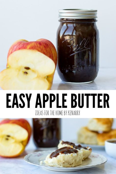 Welcome autumn with this homemade easy apple butter recipe made on a stove top. Your home will smell amazing when you cook this delicious fall treat. #applebutter #fallrecipes #kenarry #ideasforthehome Apple Butter Recipe Stove Top, Easy Apple Butter Recipe, Easy Apple Butter, Make Apple Butter, Cinnamon Apple Chips, Apple Butter Recipe, Homemade Apple Butter, Apple Pie Bites, Homemade Scones