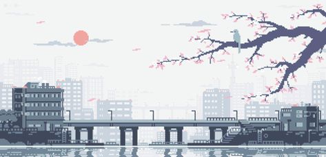 8Bit | Pixel | Spring Pixel Landscape Gif, Winter Discord Banner Gif, Images Wider Than 1500 Pixels Aesthetic, 1500 Pixels Wallpaper Aesthetic, Nanowrimo Prompts, Pixel Art Banner, Avatar Background, Pixel City, Pixel Gif