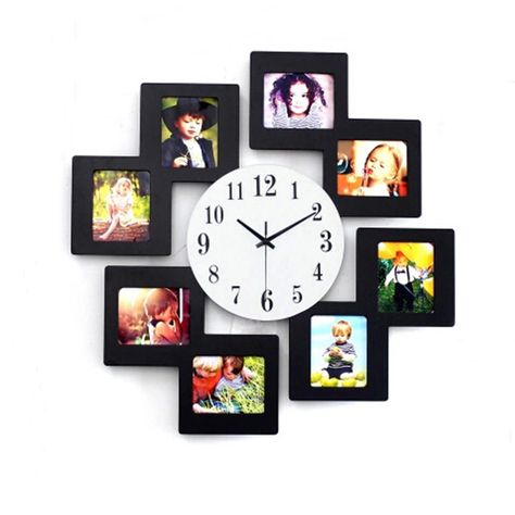 Watch For Wall, Diy Photo Frame Cardboard, Wall Clock With Pictures, Material Collage, Diy Photo Frames, Family Photo Frames, Hanging Picture Frames, Family Frames, Dubai Abu Dhabi