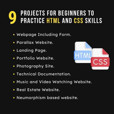 Beginner Html Css Projects, Html Css Projects For Beginners, Html Project Ideas, Html And Css Website Design, Html And Css Projects, Coding Portfolio, Css Projects, Free Programming Books, Html Projects