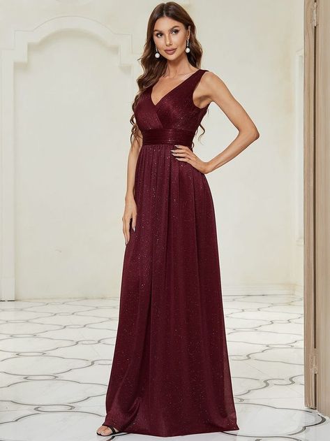 Double V Neck Floor Length Sparkly Evening Dresses for Party #videos #men #outdoors mother art, mother teresa, mother earth Dress For Dancing, Bodice Prom Dress, Prom Dress Burgundy, Evening Dress Floor Length, Ever Pretty, Ruched Bodice, Bridesmaid Gown, Cheap Dresses, A Line Skirt