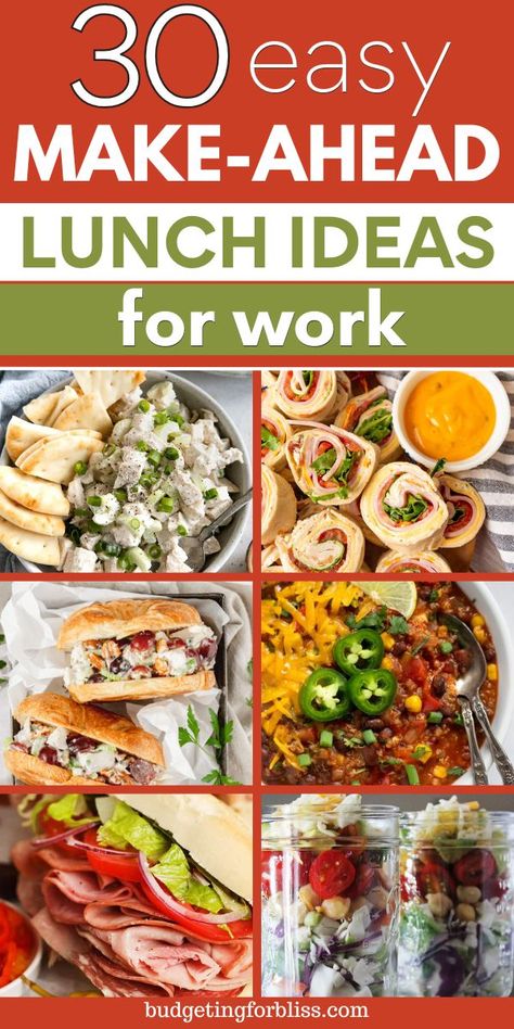 Make your mornings less stressful with these easy make-ahead lunch ideas for work. From protein-packed salads to flavorful wraps, these quick lunch recipes are perfect for busy weekdays. Simply spend a little time meal prepping and enjoy healthy and delicious lunches that will save you time and money. Find easy cold lunches as well as hot lunch ideas that are simple to take on the go. Enjoy these easy work recipes, best lunch ideas, office lunch ideas, and quick lunch recipes for work. Easy Cold Lunches, Best Lunch Ideas, Office Lunch Ideas, Hot Lunch Ideas, Lunch Recipes For Work, Recipes For Work, Quick Meals For Kids, Easy Lunches For Work, Lunch Ideas For Work