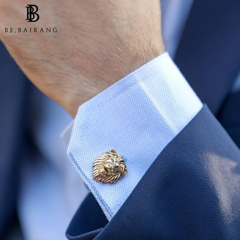 Introducing our exquisite Lion Head Cufflink Set, a testament to both regal elegance and unique craftsmanship. Handcrafted with precision and care, each cufflink showcases a meticulously designed lion head in a luxurious 14k gold finish. The intricate detailing captures the essence of this majestic creature, symbolizing courage and leadership. A meaningful gift for your Husband , father or bestfriend. Its the perfect gift for all occasions Casted in brass with 14k gold Plating Comes in a  sturdy Gold Brooch For Men, Designer Gold Cufflinks For Gift, Unique Cufflinks For Men, Grooms Gifts, Lion Jewellery, Lion Brooch, Lion Locket For Men, Lion Cufflinks, Man Gear