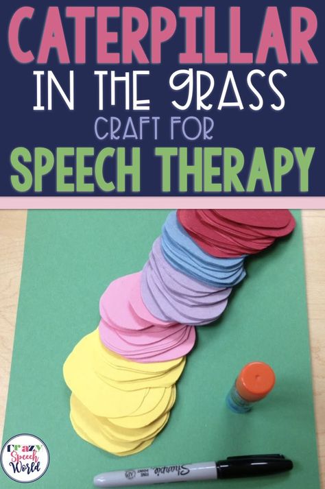 Spring Speech Therapy, High School Speech Therapy, Speech Therapy Crafts, Caterpillar Craft, School Speech Therapy, Articulation Therapy, School Slp, Language Goals, Speech Ideas