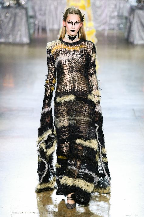 Satanic Witch, Western Punk, Gothic Western, Knit Gown, Fall 2023 Ready To Wear, Knit Wear, 2023 Ready To Wear, Takashi Murakami, Knitwear Fashion