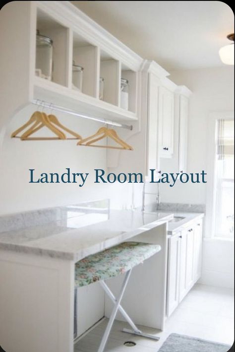 Laundry Room Ironing Station, Laundry Room Ironing Station Ideas, Wooden Unit, Laundry Idea, Laundry Room Layout, Iron Room, Landry Room, Utility Area, Ironing Station