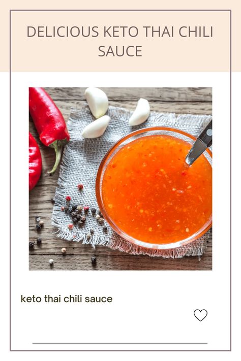 Are you ready to add a spicy twist to your Keto meals? Check out this easy recipe for homemade Keto Thai Chili Sauce that elevates your favorite dishes. Perfect for dipping, grilling, or just drizzling on your appetizers! It’s packed with flavor yet low in carbs, making it ideal for your ketogenic lifestyle. This versatile sweet-tangy sauce brings a burst of gourmet taste to veggies and meats. Once you try making your own, you'll never want to go back to store-bought again! Discover the perfect balance of sweetness and heat that fits your Keto diet perfectly. Easy Keto Chili, Sweet Dipping Sauce, Thai Dipping Sauce, Keto Chili, Thai Chili Sauce, Hot Chili Sauce, The Best Keto Recipes, Thai Chili, Dipping Sauces Recipes