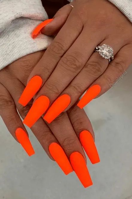 Bright Summer Acrylic Nails, Stars Nails, Orange Acrylic Nails, Neon Acrylic Nails, Makeup Hacks Beauty Secrets, Color Nails, Unique Acrylic Nails, Summer Acrylic Nails, Neon Nails