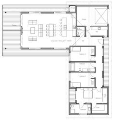 L Shaped House Plans, U Shaped Houses, L Shaped House, Floor Plans Ranch, House Construction Plan, House Layout Plans, Construction Plan, Ranch House Plans, Modern House Plan