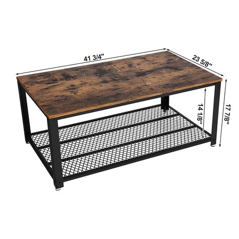 Shelf For Living Room, Antique Coffee Tables, Welded Furniture, Vintage Industrial Design, Coffee Table With Shelf, Vintage Coffee Table, Industrial Coffee, Metal Furniture Design, Industrial Coffee Table