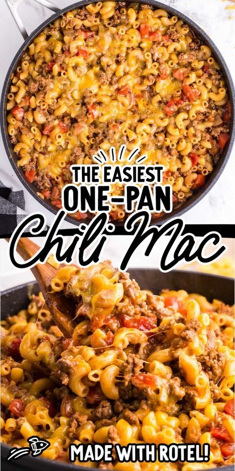 One Pan Chili Mac, Chili And Mac And Cheese, Ground Beef Chili Mac And Cheese, Taco Chili Mac Recipe, Cheddar Chili Mac, Chili With Pasta, Beefy Mac And Cheese, Easy Chili Mac Recipe, Homemade Chili Mac