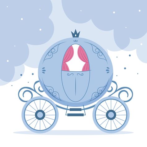 Fairytale Carriage, Cinderella Birthday Cake, Pink Princess Birthday, Pbl Projects, Princess Illustration, Cinderella Birthday Party, Disney Illustration, Cinderella Carriage, Puzzle Games For Kids