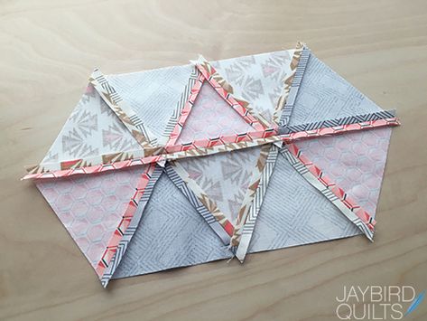 Triangle Quilt Tutorials, Jaybird Quilts, Kaleidoscope Quilt, Beginner Sewing, Beginner Sewing Projects Easy, Hexagon Quilt, Triangle Quilt, Leftover Fabric, Quilting Techniques