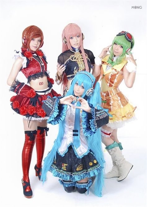 Gumi Cosplay, Cosplay Miku, Hatsune Miku Cosplay, Group Cosplay, Vocaloid Cosplay, Miku Cosplay, Asian Cosplay, Megurine Luka, Vocaloid Characters