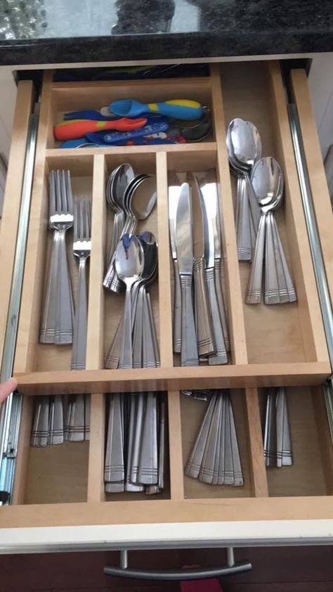 New Cabinets, Silverware Drawer, Simple Kitchen Remodel, Silverware Organization, Refacing Kitchen Cabinets, Kitchen Necessities, Diy Playbook, Organization Kitchen, Cabinet Refacing