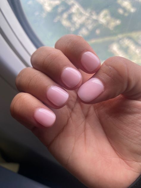 Natural Round Dip Nails, Dip On Short Natural Nails, Short Stubby Nails Manicures, Acrylic Overlay Nails Short Round, Short Rounded Dip Nails, Short Natural Dip Powder Nails, Extra Short Dip Nails, Dip Nails No Tips, Cute Powder Dip Nails