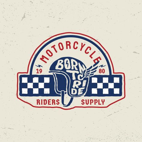 Motorcycle Badge Design, Vintage Motorcycle Shirt, Vintage Motorcycle Art Design, Retro Logo Ideas, Vintage Racing Logo, Motorcycle Logo Design Graphics, Motorcycle Logo Design Ideas, Motor Logo Design, Vintage Brand Logo