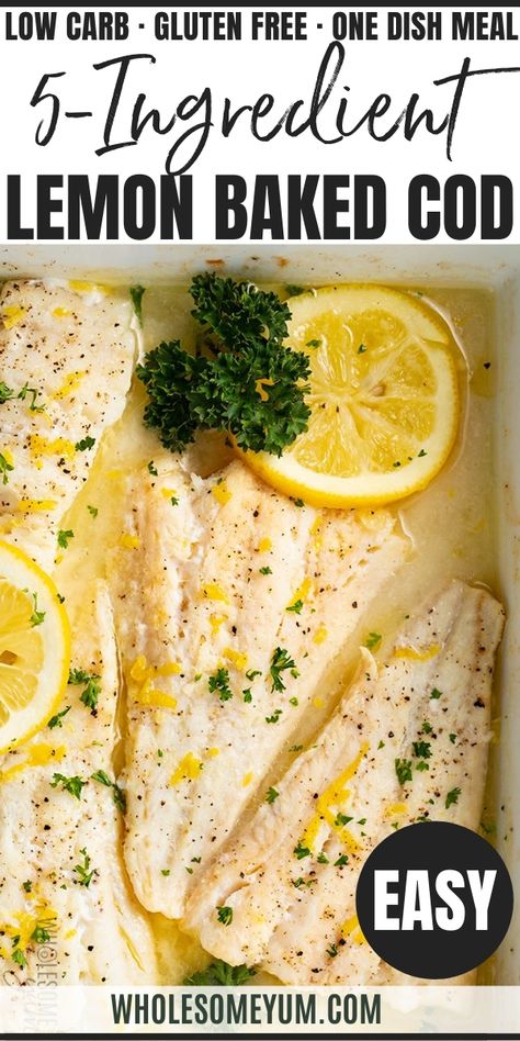 How To Bake Cod, Cod Fish Recipe, Cod Fish Recipes Baked, Lemon Baked Cod, Oven Baked Cod, Baked Cod Recipes, Cod Fish Recipes, Hp Sauce, Fish Recipes Baked