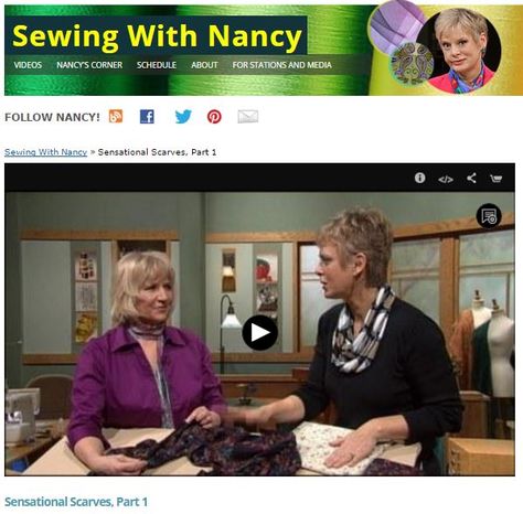 SensationalScarves_NancyZieman Scarf Projects, Scarf Making, Serger Projects, Sewing Scarves, Trendy Scarf, Sewing With Nancy, Sewing Garments, Nancy Notions, Sewing Tricks