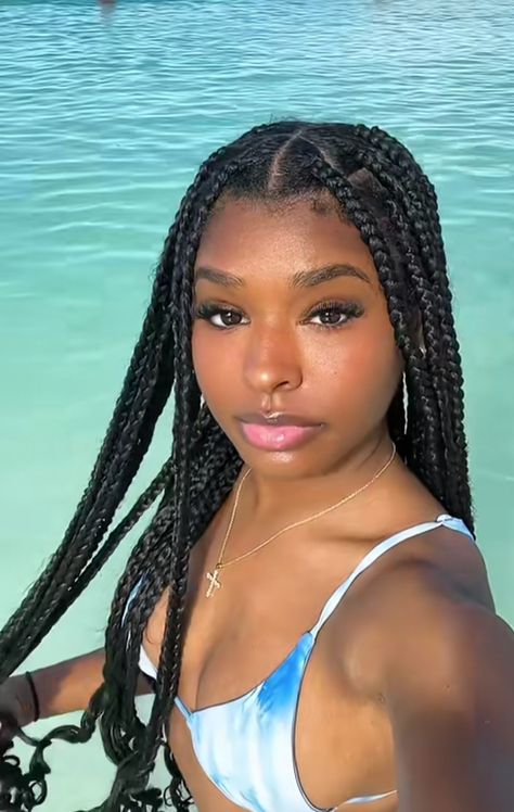 Box Braids With Shells, Jumbo Mermaid Braids, Braids With Shells, Knotless Braid Styles, Locs Cornrows, Rings Thick, Mermaid Braids, Knotless Braid, Money Gang