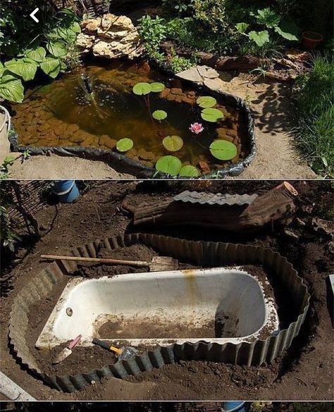 Small Backyard Ponds, Diy Ponds Backyard, Water Fountain Design, Garden Pond Design, Diy Pond, Waterfalls Backyard, Garden Deco, Diy Yard, Garden Art Projects