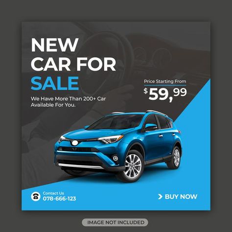 Automobile Social Media Post, Car Social Media Post, Car Advertising Design, Instagram Square, Sales Ads, Psd Background, Smart Auto, Car Advertising, Sell Car