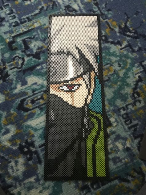 Perler bead Naruto Naruto Bead Pattern, Sasuke Uchiha Perler Beads, Kakashi Perler Beads, Naruto Fuse Beads, Naruto Perler Beads Pattern, Perler Bead Anime Patterns, Patrones Hama Beads Ideas, Perler Bead Anime, Naruto Perler Beads