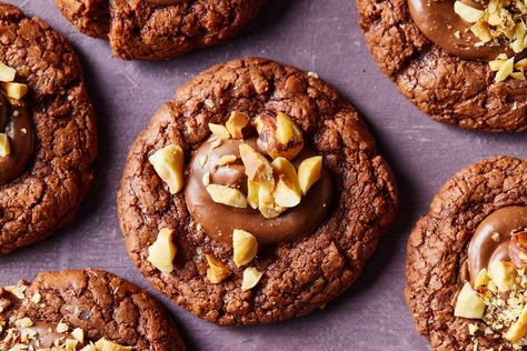 Chocolate Hazelnut Cookies, Melissa Clark, Hazelnut Cookies, Chocolate Peanut Butter Pie, Raw Cookie Dough, Molten Lava Cakes, Chocolate Hazelnut Spread, Nyt Cooking, Holiday Cookie Recipes