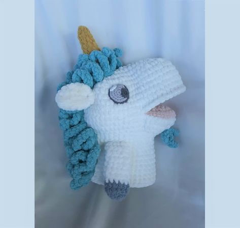 Puppet Patterns, Bernat Blanket Yarn, Unicorn Horse, Hand Puppet, Fun Crochet Projects, Blanket Yarn, Hand Puppets, Sewing Skills, Sewing Basics