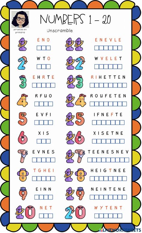 Numbers 1-20 writing (2) interactive worksheet Kg 2 Worksheets, Grade 2 Activities Worksheets, Writing Words Worksheet, Math Activity For Grade 1, Numbers Exercises English, 1-20 Activities, Number 1 To 20 Worksheets, Numbers English Worksheet, Grade 1 Writing Activities