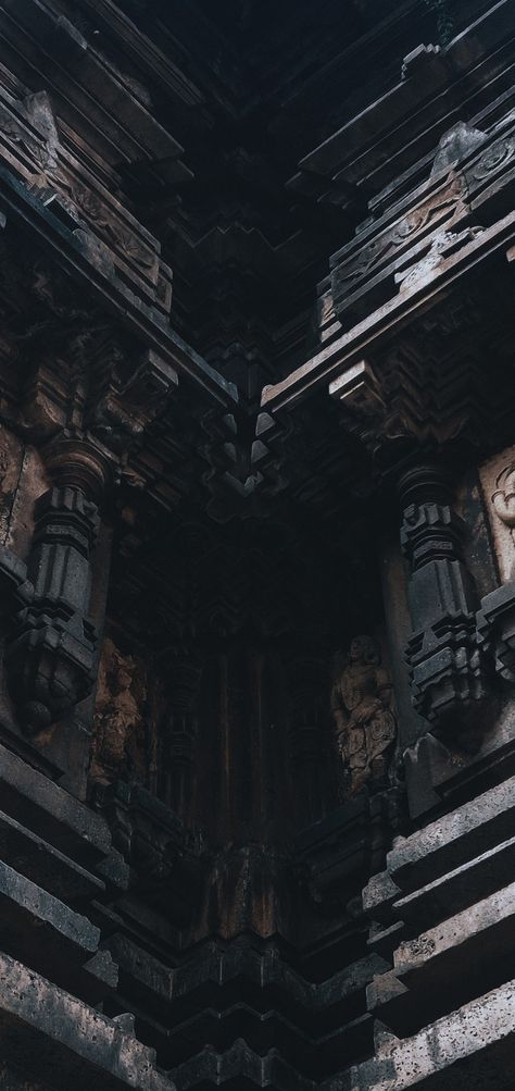 Stone architecture, temples Pagan Temple Aesthetic, Indian Wallpaper Iphone, Black Indian Aesthetic, Dark Temple Aesthetic, India Aesthetic Dark, Dark Indian Aesthetic, Indian Punk, Dark Temple, Temples Of India