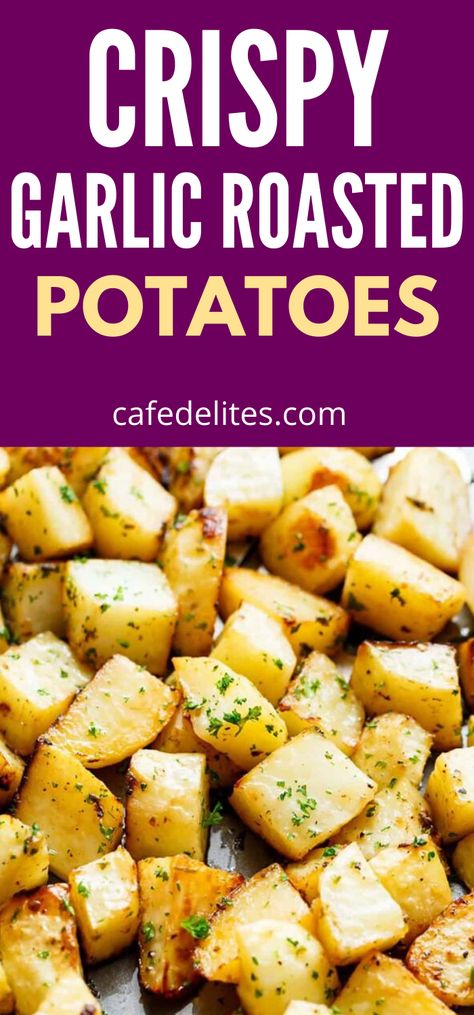 Roasted Yellow Potatoes, Oven Potato Recipes, Garlic Baked Potatoes, Gold Potato Recipes, Garlic Potatoes Recipe, Russet Potato Recipes, Roasting Garlic In Oven, Recipes Sides, Garlic Roasted Potatoes