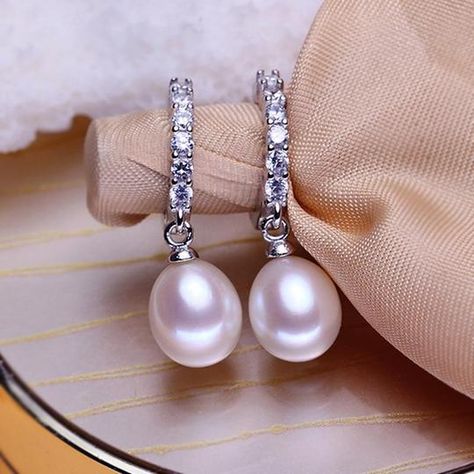 Silver Pearl Drop Earrings, Pearl Diamond Earrings, Drop Earrings Pearl, Round Pearl Earrings, Real Pearl Earrings, Freshwater Pearl Earrings, Baroque Pearl Earrings, Pearl And Diamond Earrings, Crystal Dangle Earrings