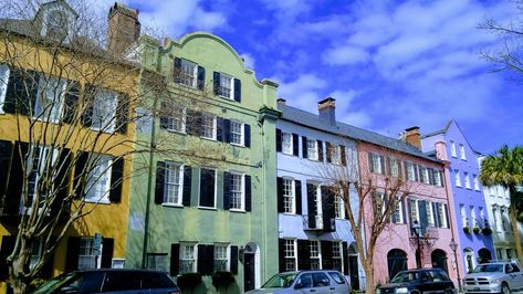 Charleston South Carolina Vacation, Charleston Itinerary, Charleston Tours, Rainbow Row Charleston, Charleston Hotels, South Carolina Vacation, Fort Sumter, Row Houses, Rainbow Row