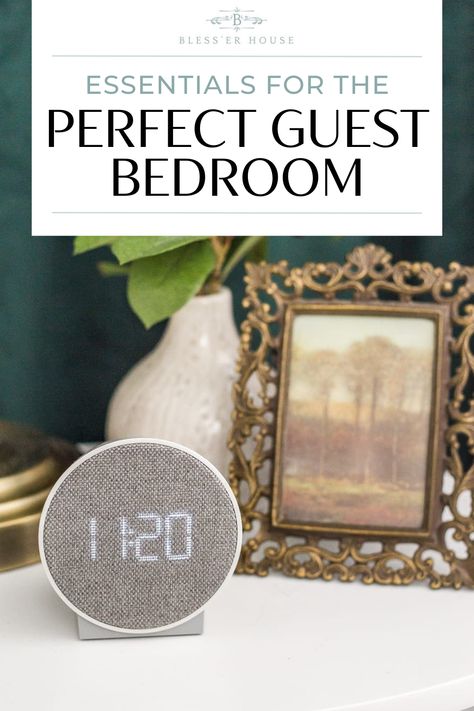 A master list of all of the best amenities and essentials to set up your guest bedroom like a hotel suite to help guests feel pampered and relaxed. Guest Bedroom Essentials List, Things For Guest Bedroom, Amazing Guest Bedroom, Guest Bedroom Checklist, Guest Room Prep, Basic Guest Bedroom, Stocking A Guest Bedroom, Guest Room Essentials List, Guest Bedroom Supplies