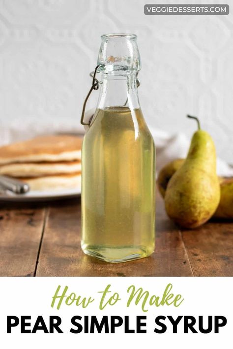 Make this simple Pear Syrup in minutes! Perfect for cocktails, iced teas, pancakes, ice cream, fruit salad, or desserts. Homemade Simple Syrup, Simple Syrup Recipe, Coffee Syrups, Pear Crumble, Canned Pears, Mint Simple Syrup, Simple Syrup Recipes, Make Simple Syrup, Flavored Coffee