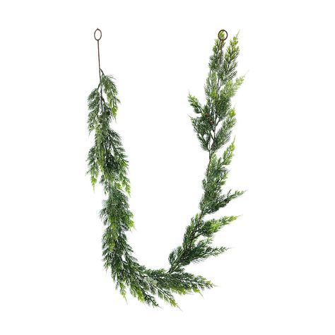 Juniper Garland, Minimalist Tree, Flocked Tree, Simple Ornaments, Christmas Details, White Fairy Lights, Flocked Trees, White Fairy, Christmas Wreaths & Garlands