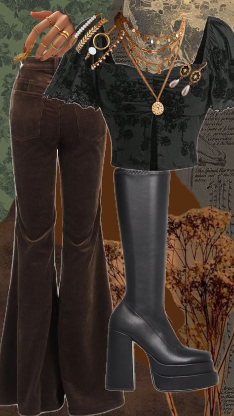 #fashion #90sfashion #grungefashion #witchyfashion #fashioninspo #bohogoth #goblincore #witchcore #witchaesthetic #witchyoutfit #90soutfit #grungeoutfitinspo #grungeoutfit #outfitinspo Witchcore Aesthetic Outfits, Witchcore Fashion, Fairy Aesthetic Outfit, Dark Boho Fashion, Goblincore Fashion, 90s Early 2000s Fashion, Witchy Grunge, Fire Clothes, Dark Outfits