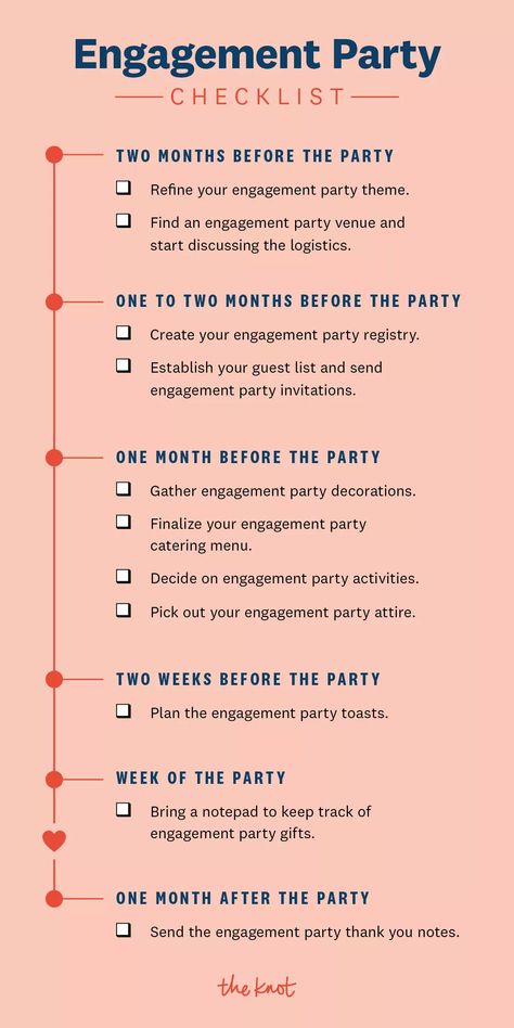 Engagement Event Ideas, Engagement Party Checklist Planners, When To Have Engagement Party, Small Engagement Dinner Ideas, Engagement Checklist Things To Do, Engagement List To Do, Engagement Party Ideas Restaurant, Engagement Inspiration Decoration, Engagement Party Itinerary