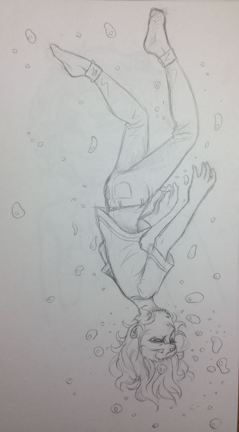 Laying In Water Drawing Reference, Person Sitting From Behind, Person Floating Drawing Reference, People Falling Drawing, Upside Down Drawing Reference, Water Person Drawing, Person Waving Drawing Reference, Falling Sketch, Person Falling In Water Drawing Reference