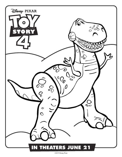 Free Printable Toy Story Rex Coloring Page #dinosaur #toystory #toystory4 #disney #freeprintable #coloringpage Toy Story Dinosaur, Toy Story Printables, Toy Story Coloring Pages, Dibujos Toy Story, Train Coloring Pages, Dinosaur Train, Toy Story Characters, Free Coloring Sheets, Toy Story 3