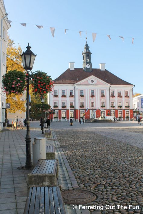 Town Hall Square in beautiful Tartu, Estonia Estonian Flag, Tartu Estonia, Grabby Hands, Baltic Countries, Cozy Restaurant, Big Town, Baltic States, Tallinn Estonia, London Places