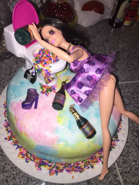 Birthday Cake 21, Drunk Barbie Cake, Barbie Birthday Cake, Birthday 21st, 21st Bday Ideas, 21st Cake, 21st Birthday Cakes, Funny Birthday Cakes, 21 Birthday