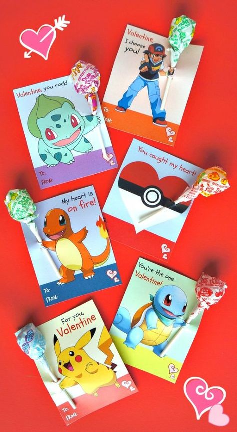 Pokemon Valentine's, Pokemon Valentines Box, Pokemon Valentine Cards, Free Printable Pokemon, Pokemon Valentine, Valentines Day Cards Diy, Kanto Region, Pokemon Diy, Printable Valentines Day Cards