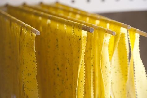 DIY pasta drying rack | Remodelista IN THE KITCHEN Pasta Drying Rack, Yummy Pasta Recipes, Tasty Pasta, Pasta Maker, Drying Pasta, Pasta Fresca, Fresh Pasta, Homemade Pasta, Cooking Dinner