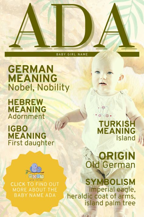 Meaning Of The Name Ada, Ada Name, Baby Name Meaning, Middle Names For Girls, Fantasy Names, Classic Names, Creative Names, Unique Baby Names