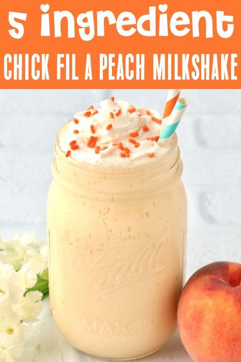 Milkshake Recipe With Ice Cream, Peach Milkshake Recipe, Peach Milkshake, Yummy Milkshake Recipes, Milkshake Recipe Easy, Homemade Milkshake, Frozen Drink Recipes, Frosty Recipe, Frozen Peaches