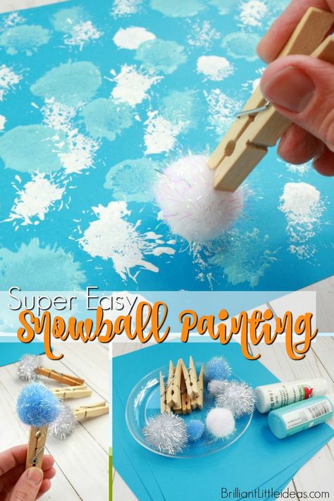 Your preschool kids will love this Super Easy Snowball Painting art for kids. You can even add glitter for a cute & fun winter time snow activity. Pom pom ball crafts are my favorite to keep my kids busy on cold days. Let them make a snowman or a winter storm in their pictures. Snowball Painting, Snow Activity, Winter Crafts For Toddlers, Snow Crafts, Winter Crafts Preschool, Winter Activities Preschool, January Crafts, Snow Activities, Winter Activities For Kids