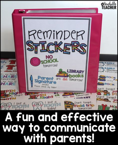 My Best Parent Communication Trick {with a Freebie!} - A Teachable Teacher Back To School Packets For Parents, Elementary Small Groups, Meet The Teacher Night Ideas Kindergarten, Teacher Parent Communication, Planning School, Parent Teacher Communication, Communication Strategy, Elementary Classroom Decor, Reminder Stickers